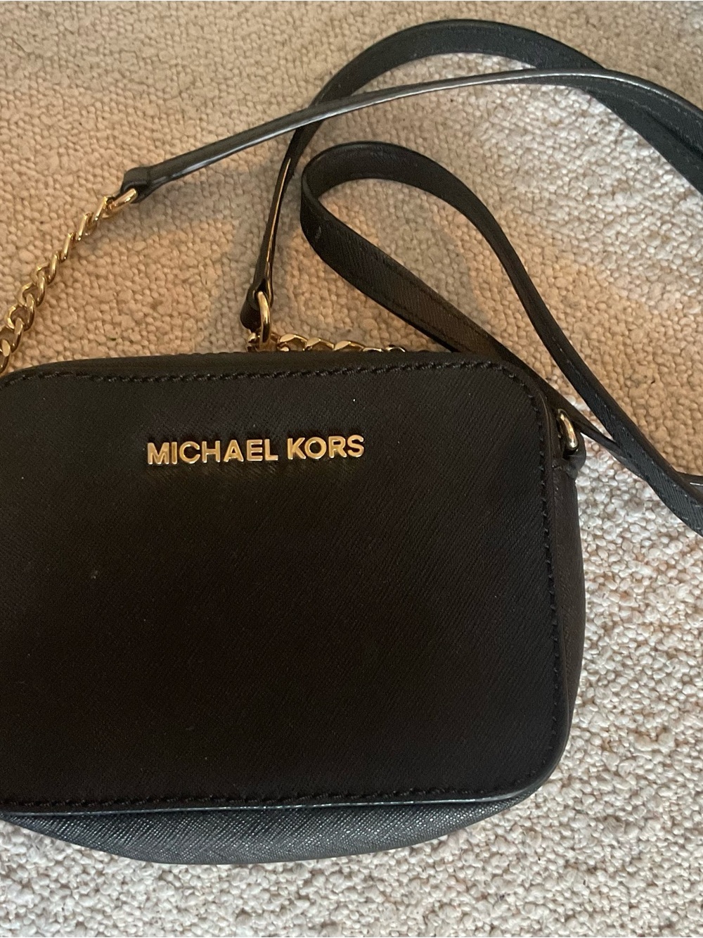 Michael Kors Black and Gold Crossbody mini Bag